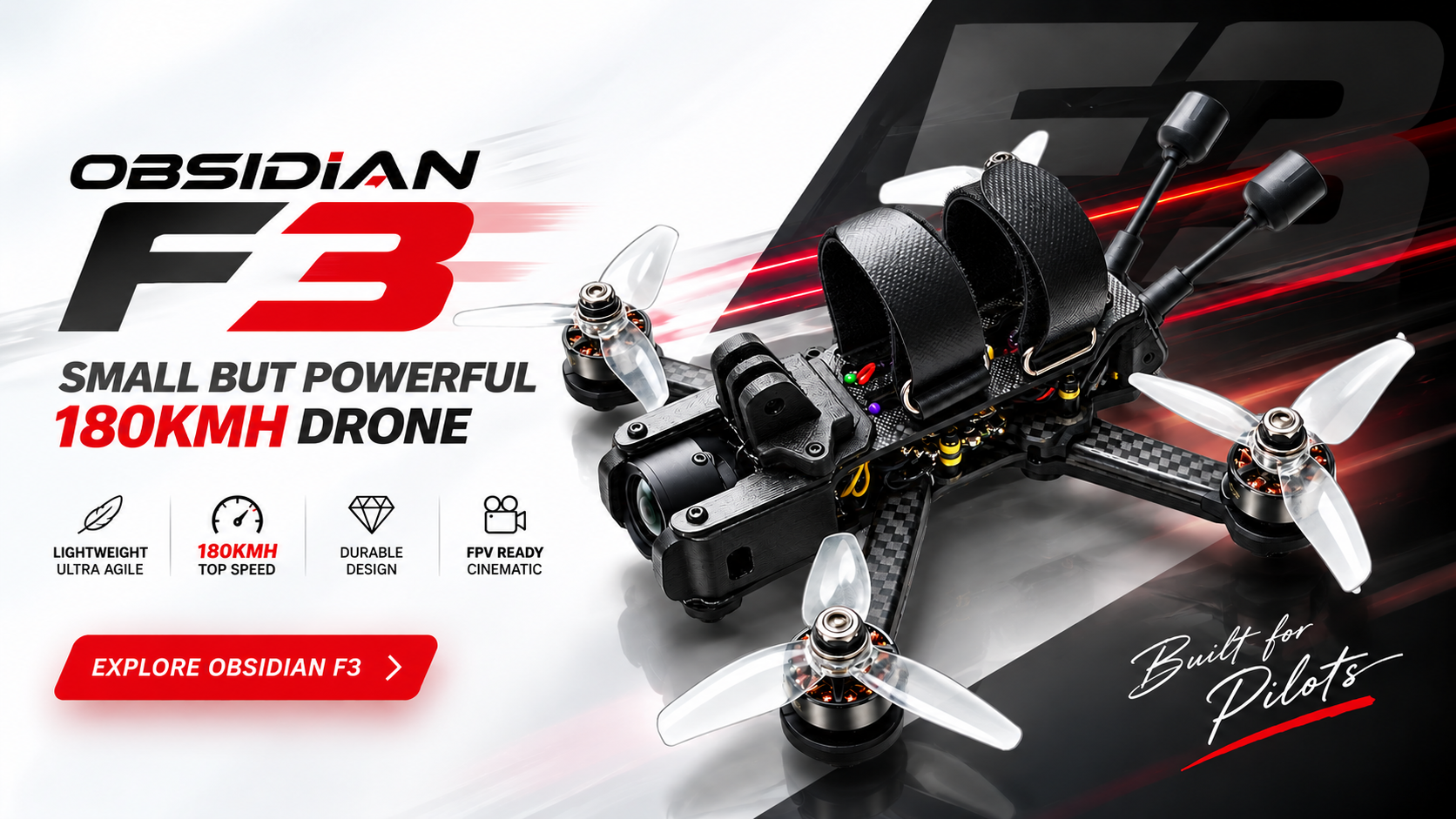 Obsidian F3 — Small But Powerful 180 km/h Drone